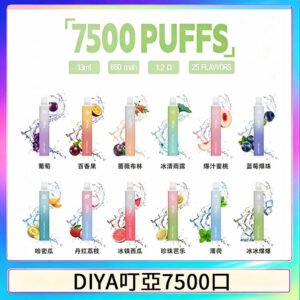 DIYA叮啞7500口拋棄式大容量一次性電子煙3%